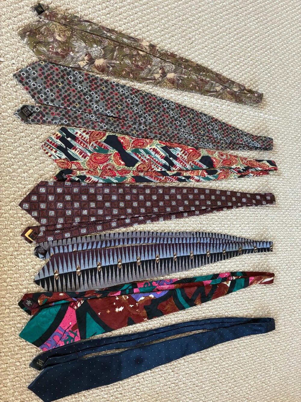 7 Tie Bundle 100% Silk Angelino Talbott Oscar de la Renta